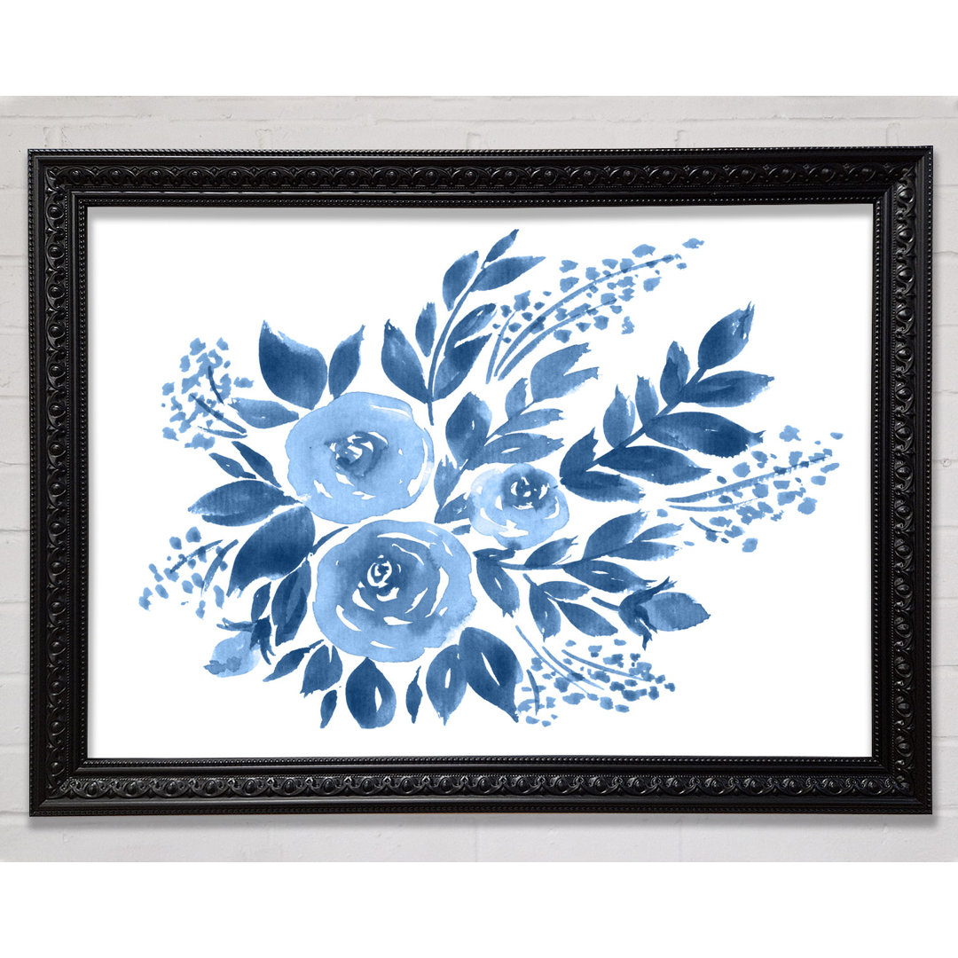 Blue Flower Time - Einzelner Bilderrahmen Kunstdrucke