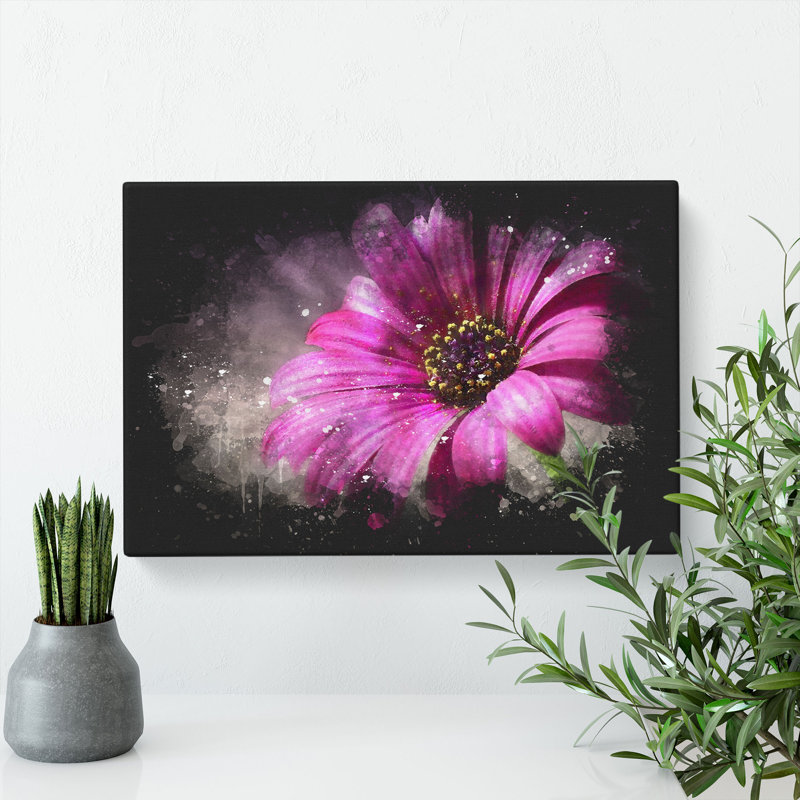 Purple Daisy - Wrapped Canvas, 40cm H x 60cm W x 4cm D