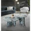 Ensemble de tables basses imbriquées en marbre bleu-gris naturel pour le salon, design unique et peu encombrant