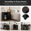 Table d'appoint avec rangement, comprenant une armoire à persiennes et deux paniers en osier tressé-327330465