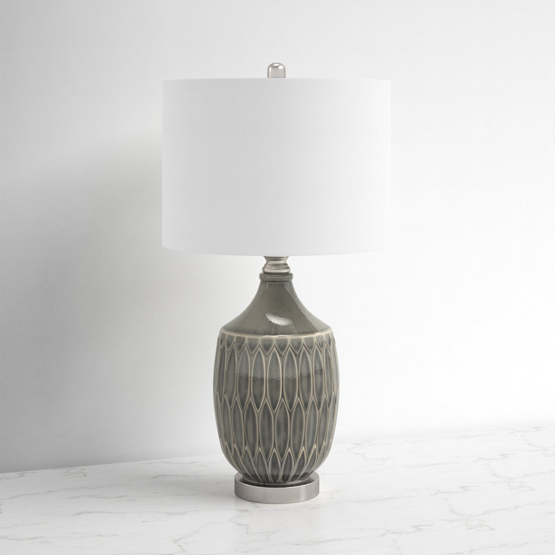 Lampe de table 29,5 po gris / nickel satiné Jemima