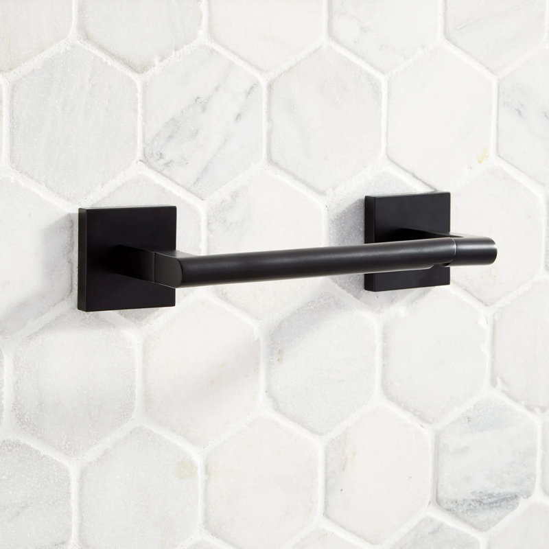 Hibiscus Wall Mount Toilet Paper Holder, Matte Black