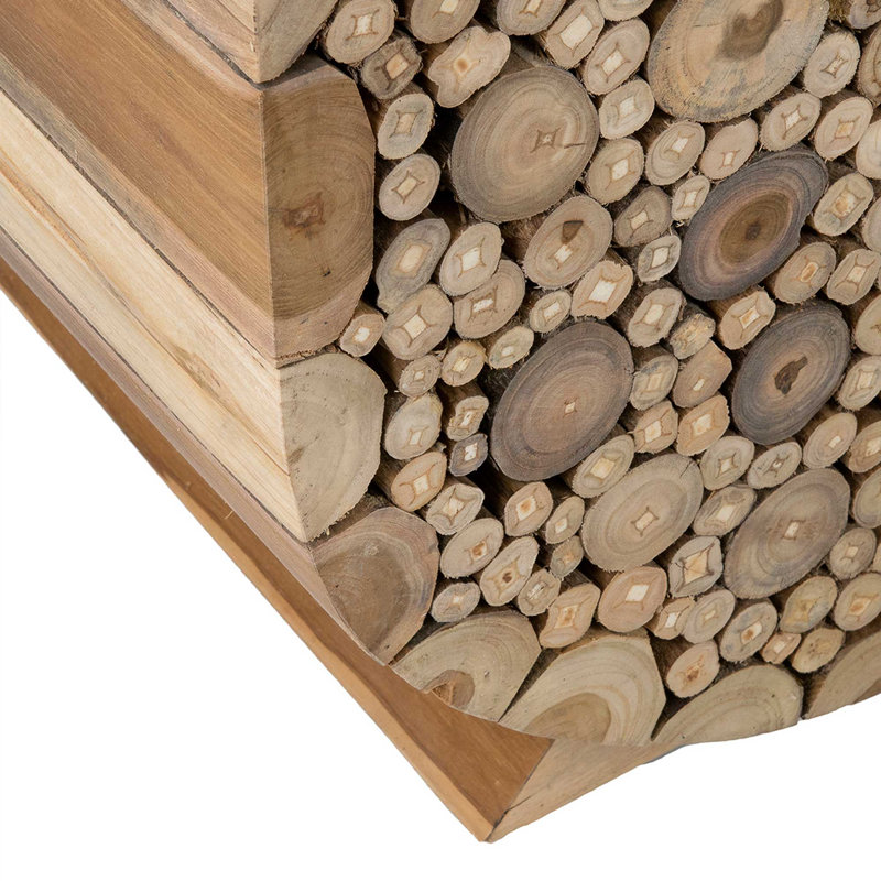 Table de bout à piédestal en bois massif Jelle
