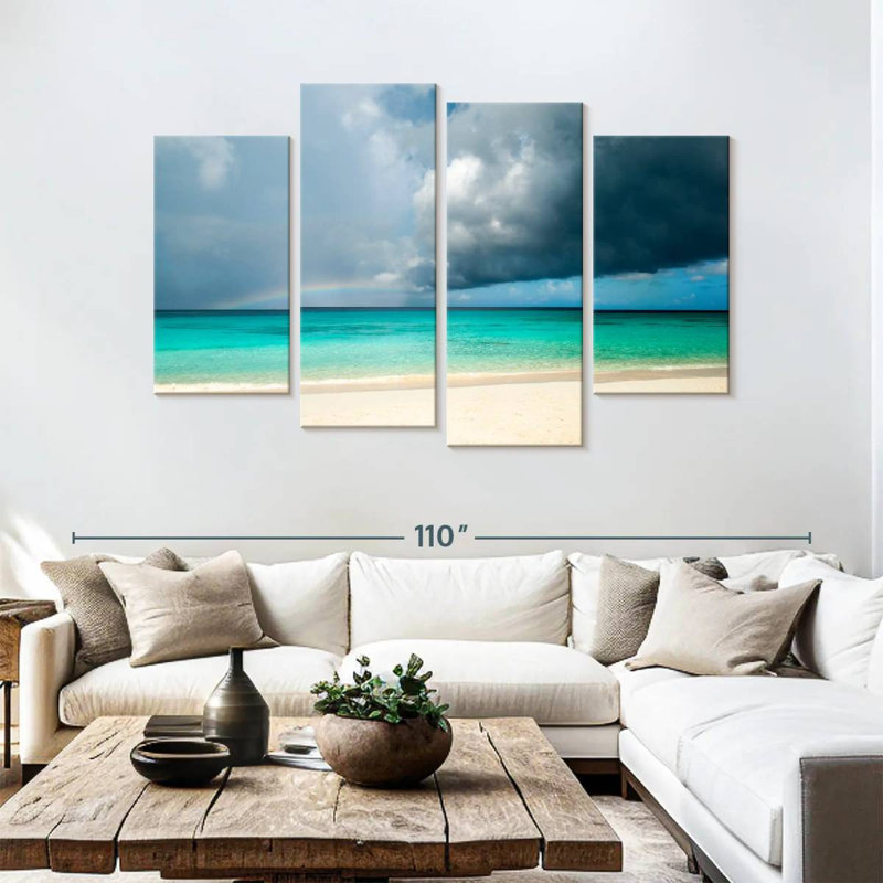 Océan, nuage, arc-en-ciel, H 54 po x l 84 po