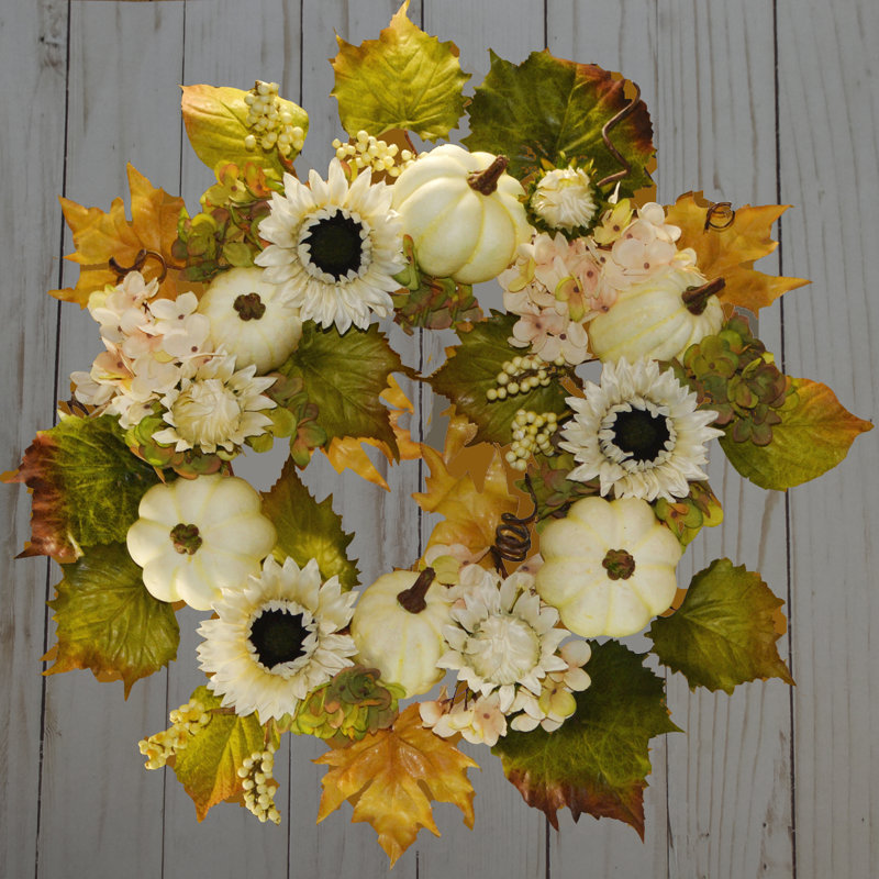 Handcrafted Faux Sunflower 24'' Wreath