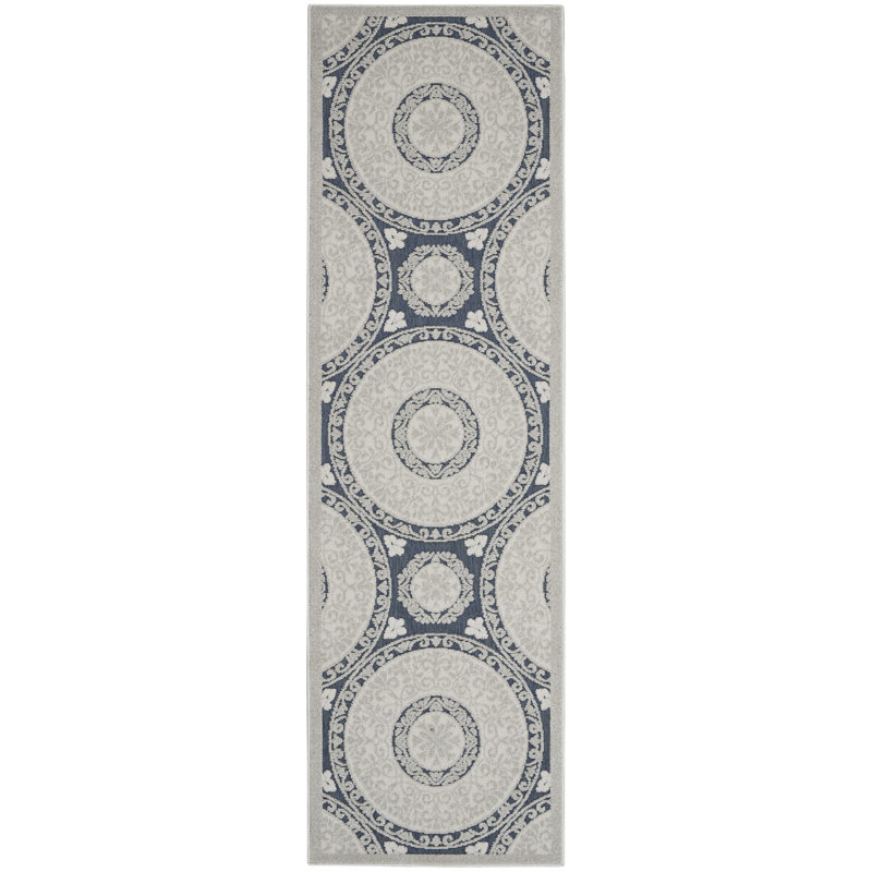 Tapis bleu Romelia, Tapis de couloir 2 pi 2 po x 10 pi