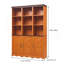 Armoire de rangement combinée 3 en 1 Farmhouse, bibliothèque en panneau de fibres à densité moyenne à grain de bois 3D, casiers de présentation ouverts et armoires fermées avec tablette réglable, bibliothèque librement combinable pour le bureau d'étude du salon-756201069
