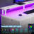Linze Computer Desk w/ Monitor Shelf, RGB LED Lights, USB Ports & Drawers-1596587753-1596587755