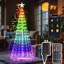 Arbre de Noël - lumières DEL d'arbre de Noël électroniques, lumières des Fêtes avec télécommande, arbre de Noël à cône changeant de couleur, base d'os de parasol, décorations de Noël intérieures et extérieures-733812738