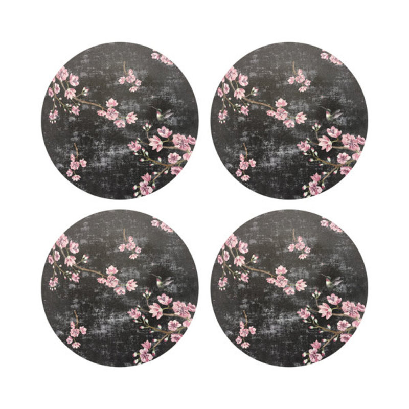 Sous-verres Blossom Fantasia, Noir rose