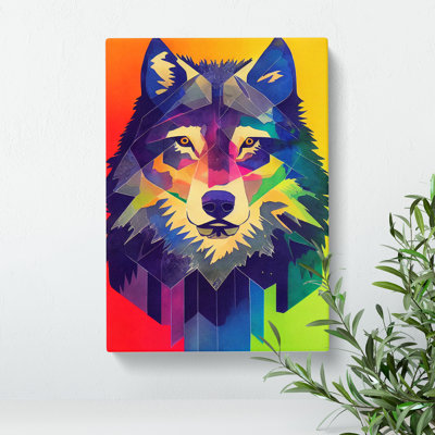 Futuristic Wolf No.2 - Wrapped Canvas