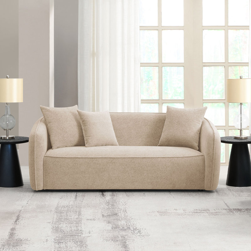 Keith Sofa W/3 Pillows, Beige