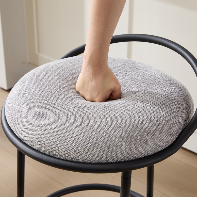Tabouret de comptoir à dossier bas Kynsley, Lin vert