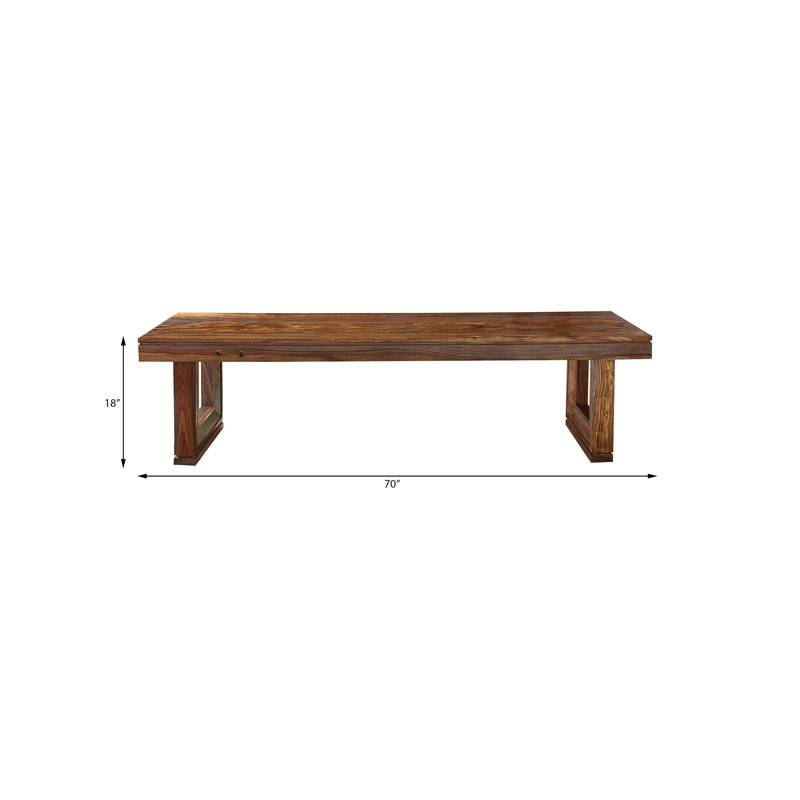 Banc en bois massif Mcdonnell, Terre de Sienne riche