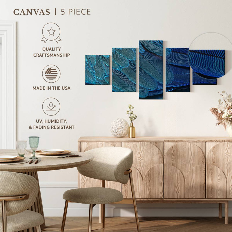Macaw Blue Feathers, 30" H x 68" W