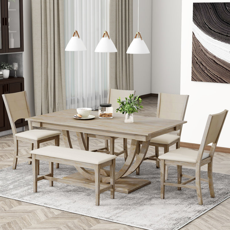 Aspelare Rectangular Dining Set, Natural Wood