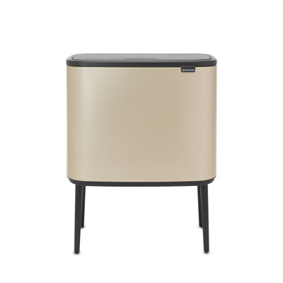 Brabantia Bo Touch Top Multi-Compartment Recycling Trash Can 3 x 3 Gallon (9 Gallon Capacity)
