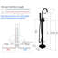 Garniture de robinet de baignoire autoportante au sol avec douche à main-60203238