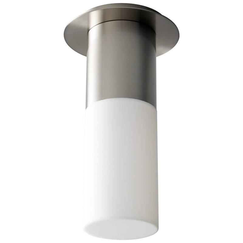 Alleyton Acrylic Flush Mount, Satin Nickel, 10.75" H x 5.88" W x 5.88" D