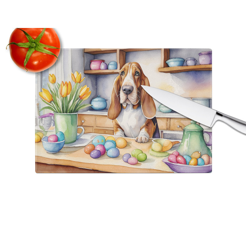 Planche à découper en verre de décoration Basset Hound