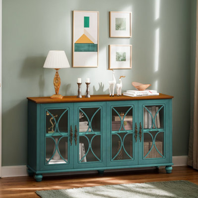 Armoire foncée avec portes en verre trempé et matériaux en bois, polyvalente pour le rangement des confitures, élégante et en bois, idéale pour diverses pièces