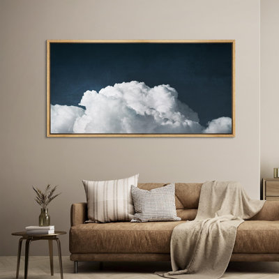«Clouds Cumulus Cloud Elegance Majestic Sky Antique Retro Fine Art», reproduction d'art encadrée décorative