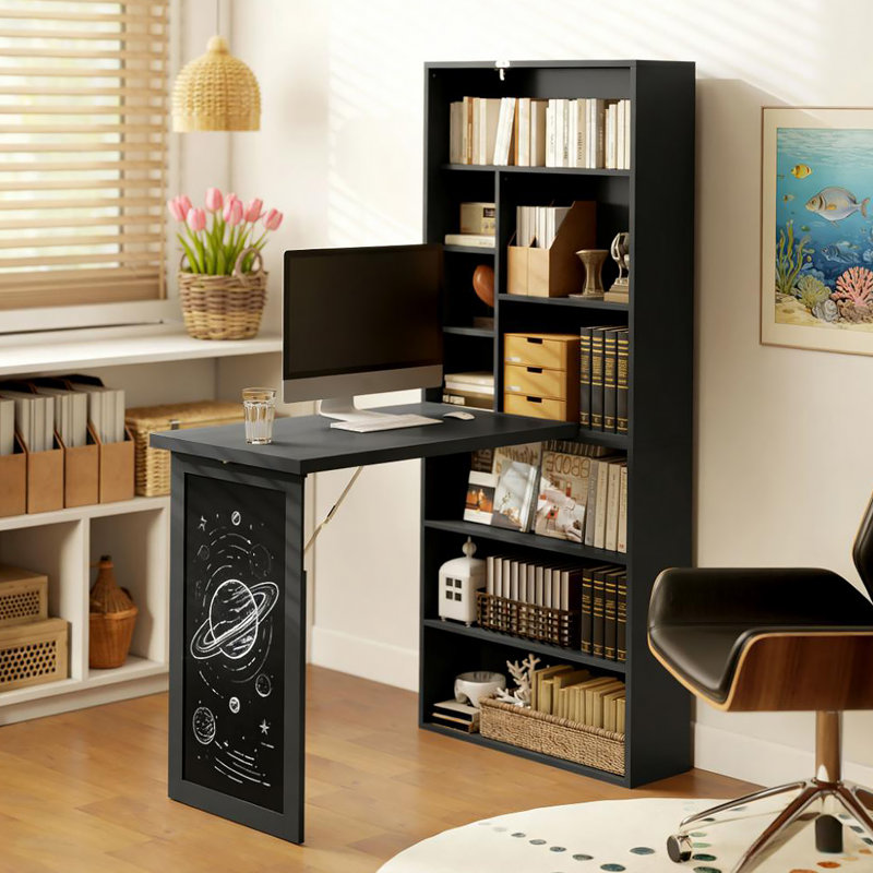 Wall Mount Computer Desk,Fold-Out Convertible Home Office Desk