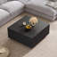 Table basse carrée 33,25 po à 4 tiroirs, noire-606279768