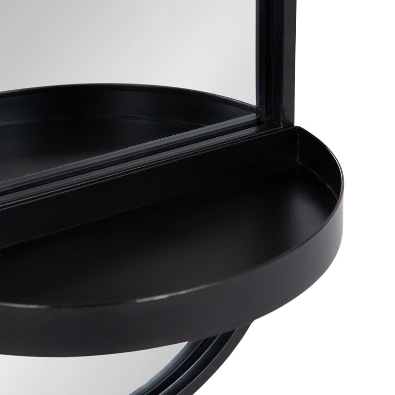 Miroir biseauté moderne et contemporain Lumi, Noir, H 24,25 po x l 11 po
