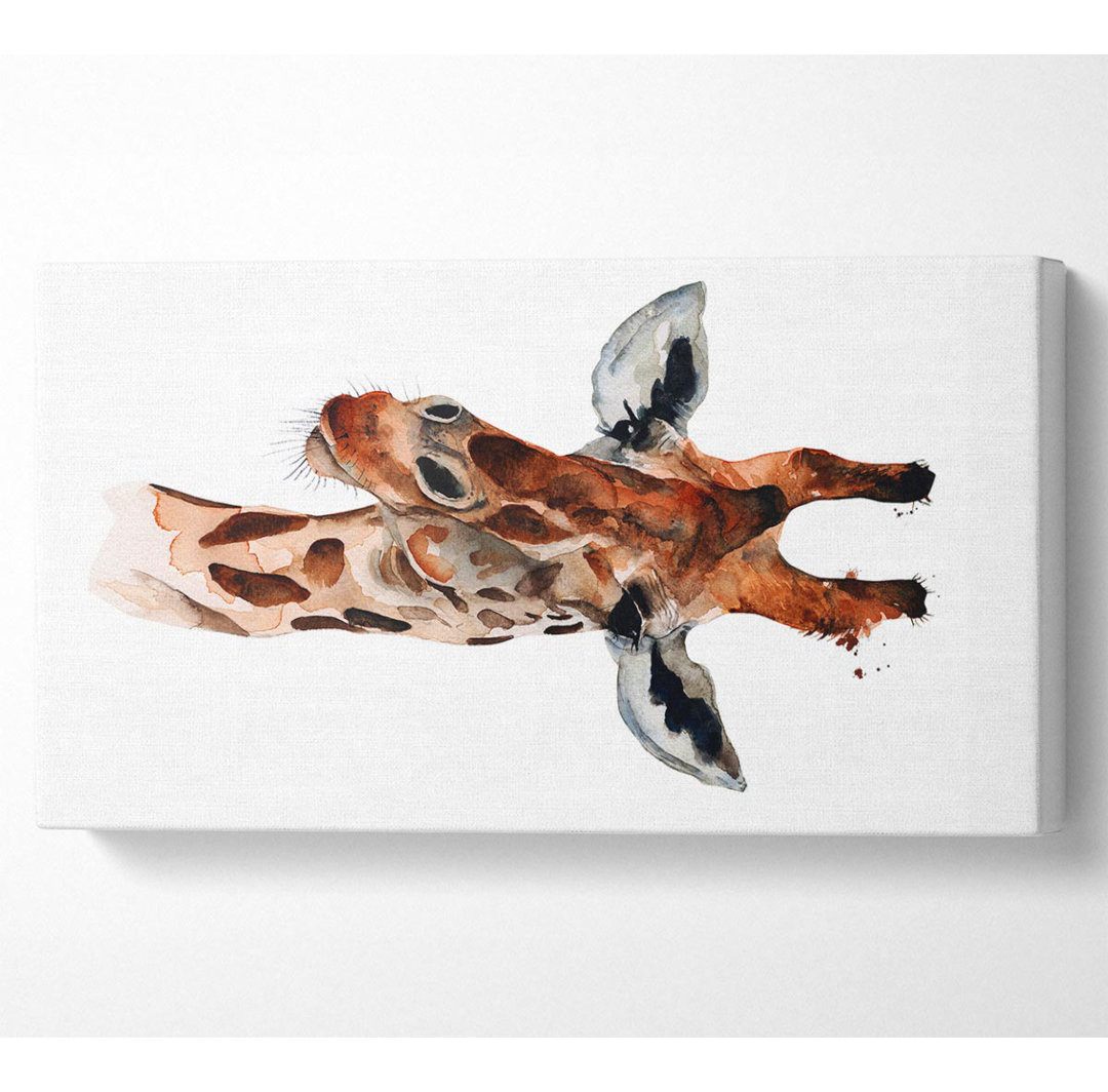 Neugierige Giraffe - Kunstdrucke auf Leinwand - Wrapped Canvas