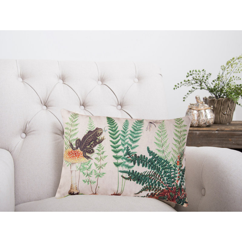 Fern & Frog Botanical Indoor/Outdoor Decorative Throw Pillow