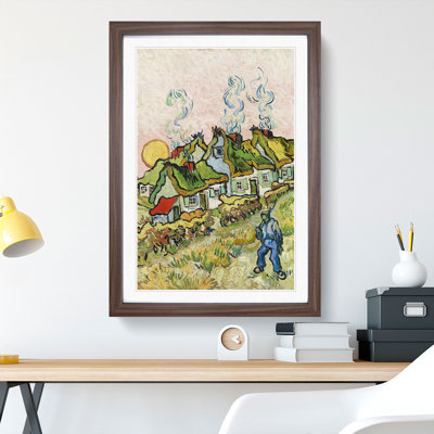 Houses and Figure by Vincent Van Gogh - Picture Frame Painting