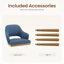 Chaise de salle à manger rembourrée moderne avec pieds en bois-469460055-468634092