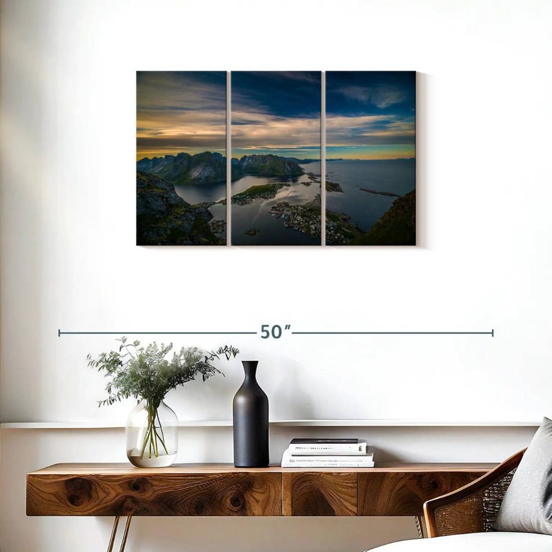 Paysage épique et norvégien, H 20 po x l 33 po
