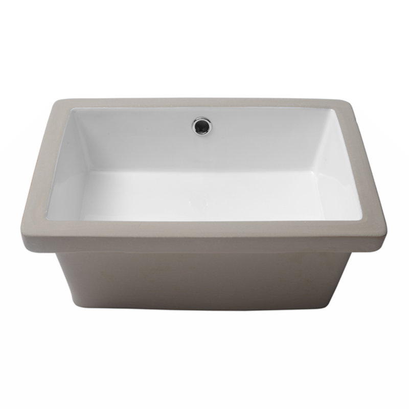 Myhomekeepers 12'' Gray Ceramic Rectangular Bathroom Sink