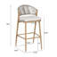 Ensemble de 2 tabourets de bar d'extérieur à structure en aluminium d'une hauteur de 30,25 po avec dossier en PE en rotin, coussin résistant à l'eau et pieds en grain de bois-125943511-110090622-121691132