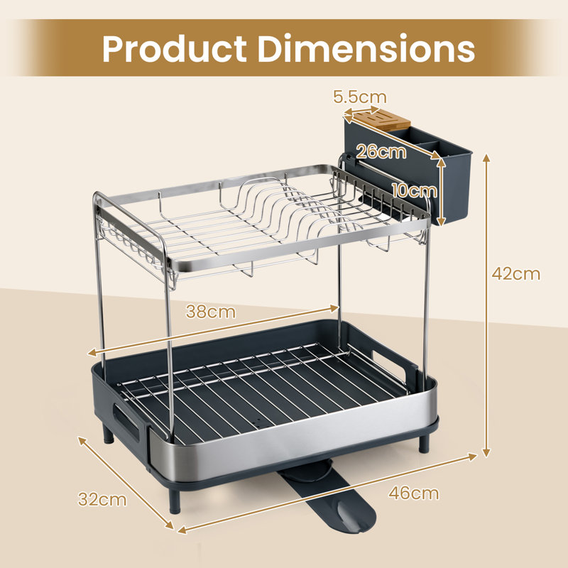 Stainless Steel Countertop Dish Rack
