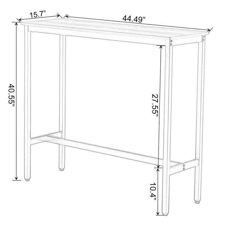 Adlan 44.49'' Console Table, Black/Brown