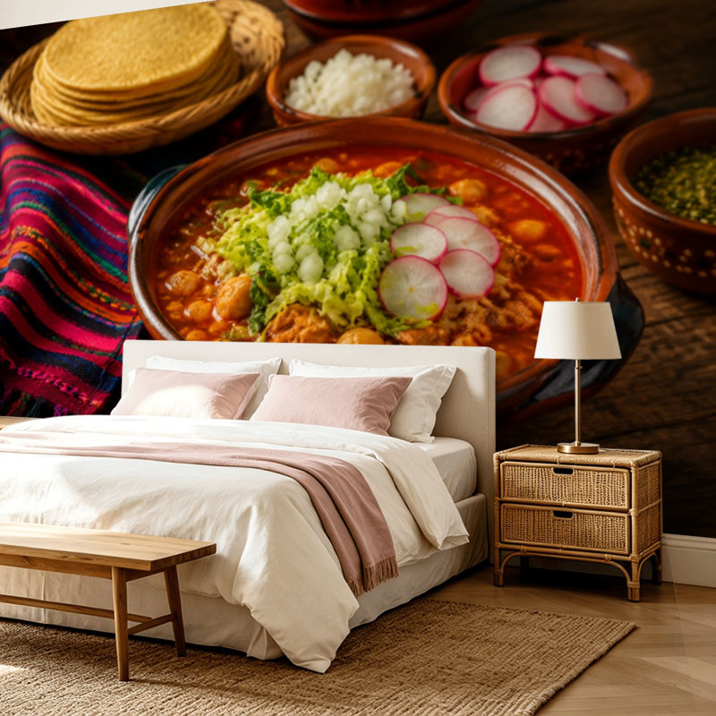Adhésif mural amovible pozole mexicain Pez and Stick, 68.88" L x 96" W