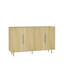 Buffet en bois moderne avec rangement, grand buffet cannelé avec tablettes réglables, crédence, console d'appoint-601789495
