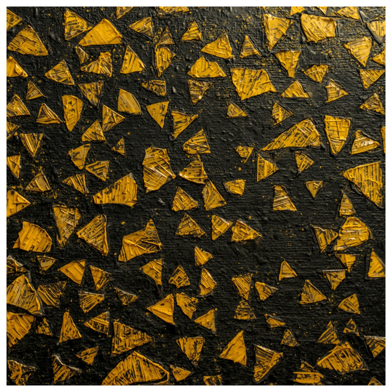 Yellow Triangular Fragments Comforter, Twin Extra Long