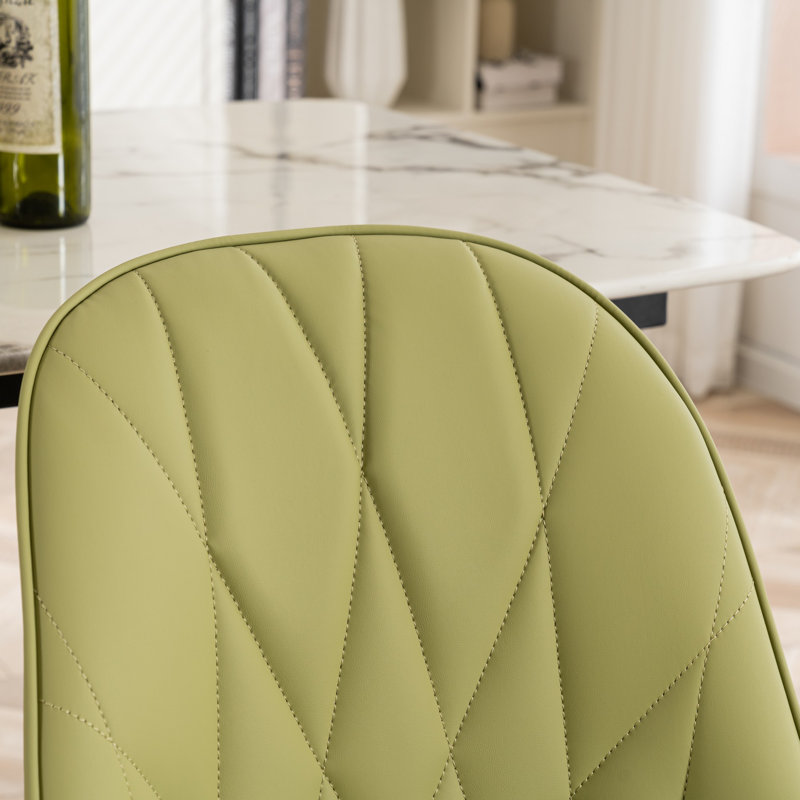 Chaise d'appoint rembourrée en similicuir Chardee, Vert avocat