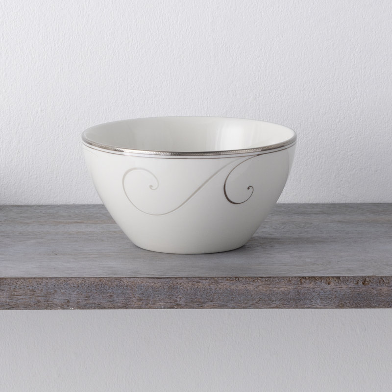 Ensemble de 4 bols à riz Noritake Platinum Wave, 6 po, 22 oz
