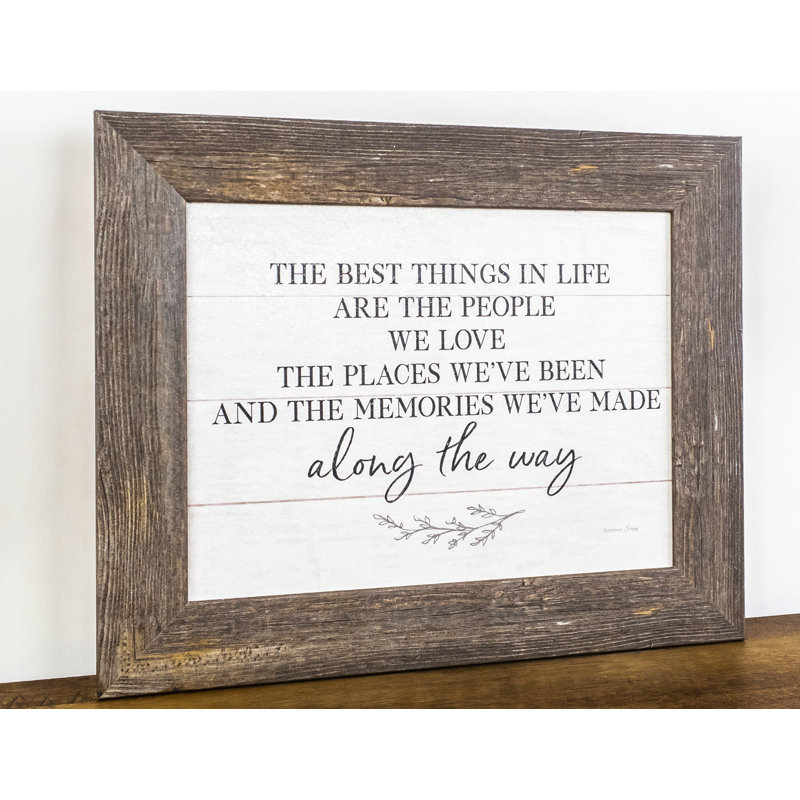 «The Best Things In Life People Friends Places Travel and Memories», affiche d'art