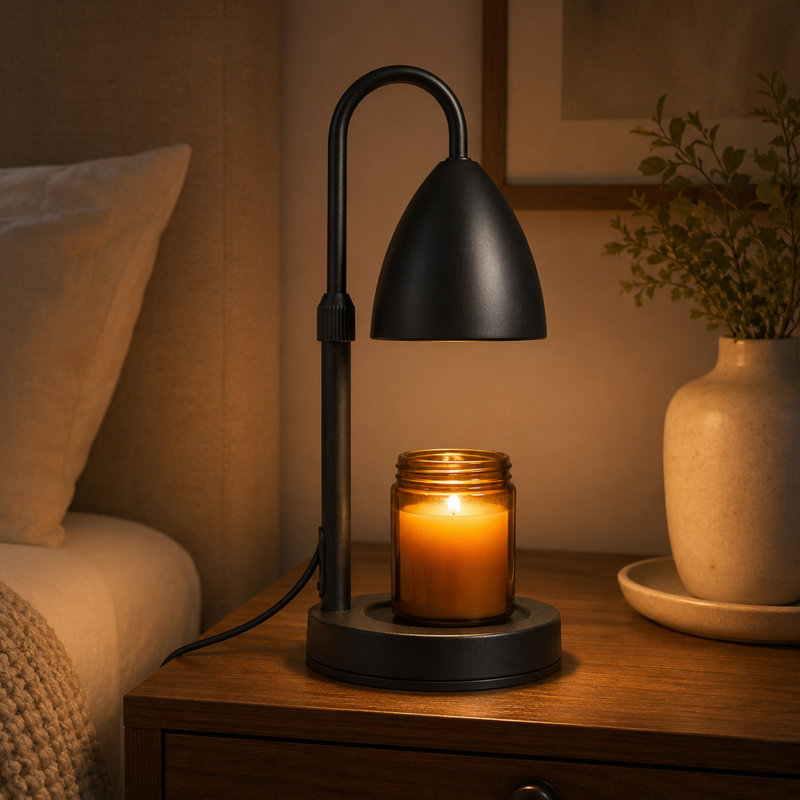 Lampe chauffe-bougie réglable, minuterie et lumière à intensité variable
