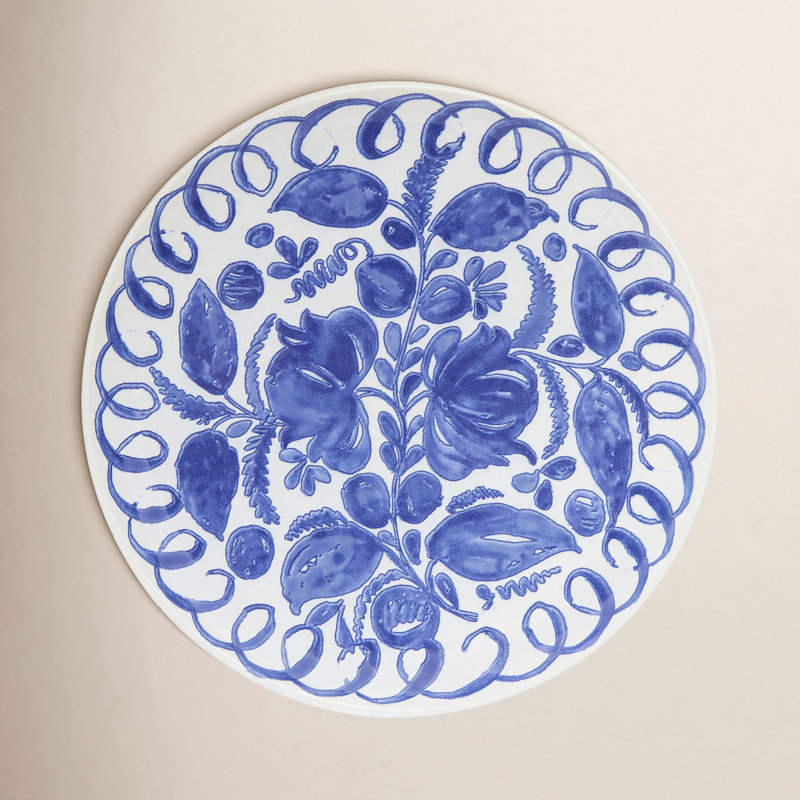 Amalfi Dinner Plate - 10.6", White/Blue