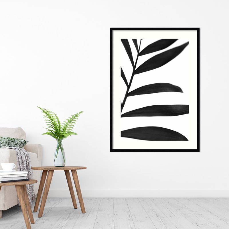 «Black Palms V» par W. Stramel - reproduction d'art encadrée, H 20 po x l 15 po, Papier avec cadre noir