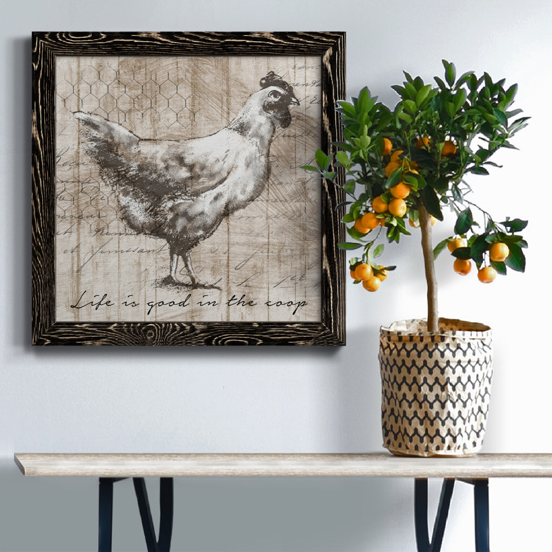Farm Farm - Peinture sur toile encadrée, Cadre noir, H 17 po x l 17 po x P 1,5 po