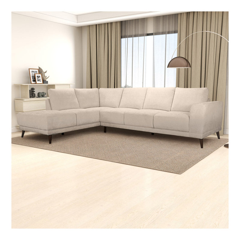 Amara Left Sectional Cream Fabric Sofa