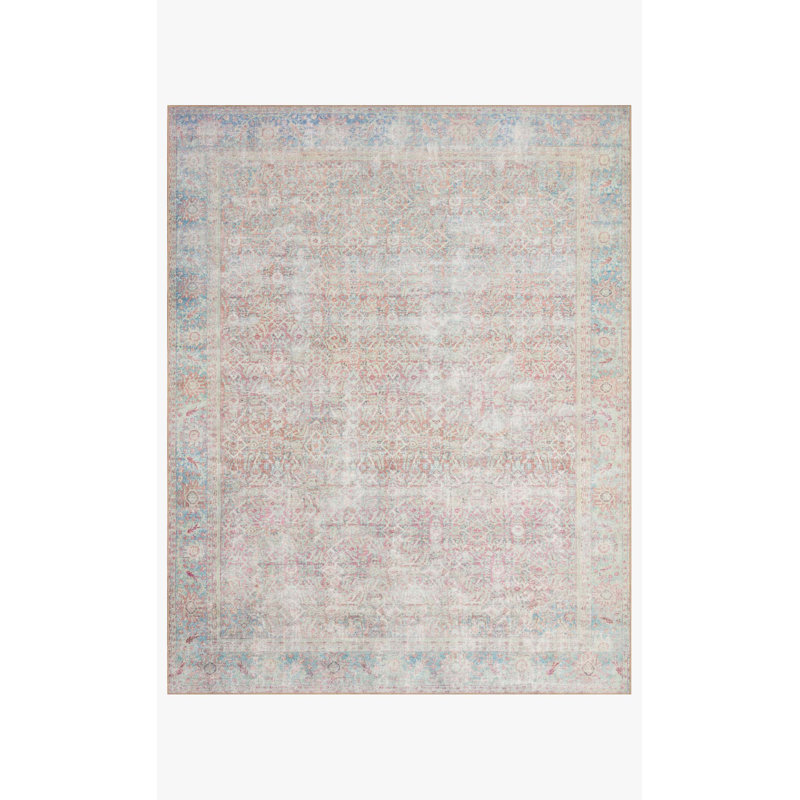 Tapis carré rose à motif oriental tissé à la machine 1 pi 6 po x 1 pi 6 po Georgitte